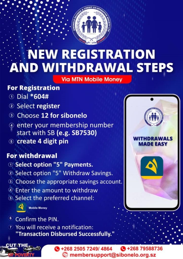 Sibonelo Savings Mobile Service Registration and Withdrawal Steps