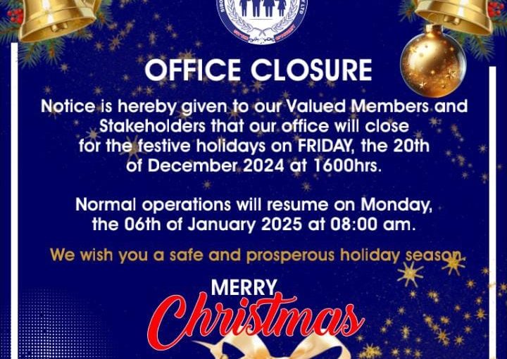 Office Closure for 2024 Holidays